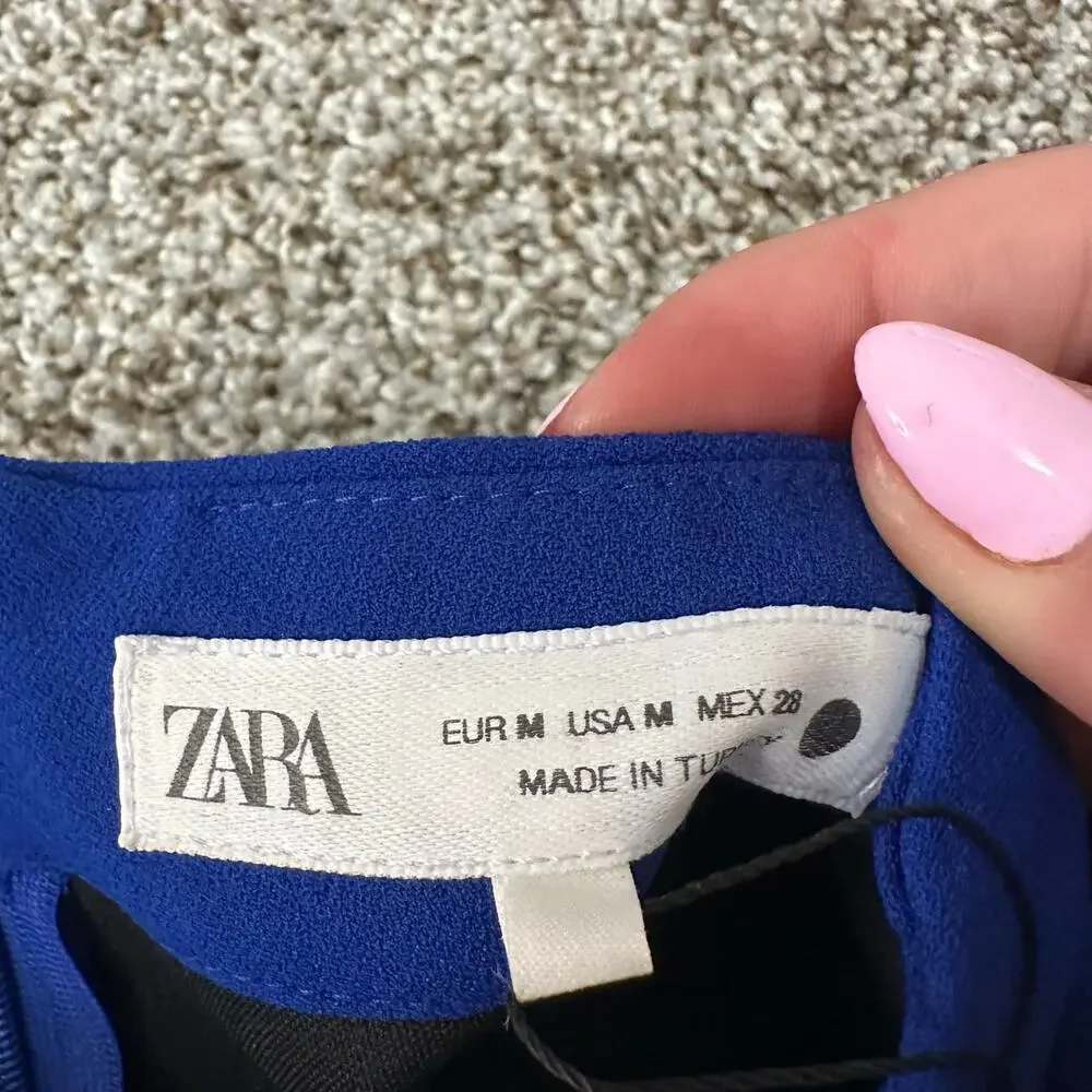 ZARA Women's ZW Collection Sleeveless Short Dress Size M In Bluish - Picture 8 of 14